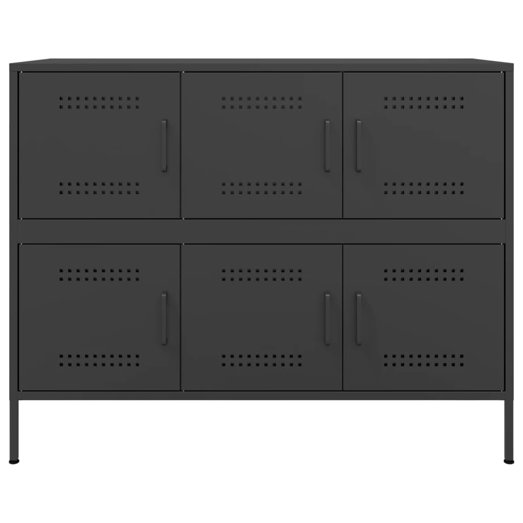 Skjenk svart 100,5x39x79 cm stål vidaXL