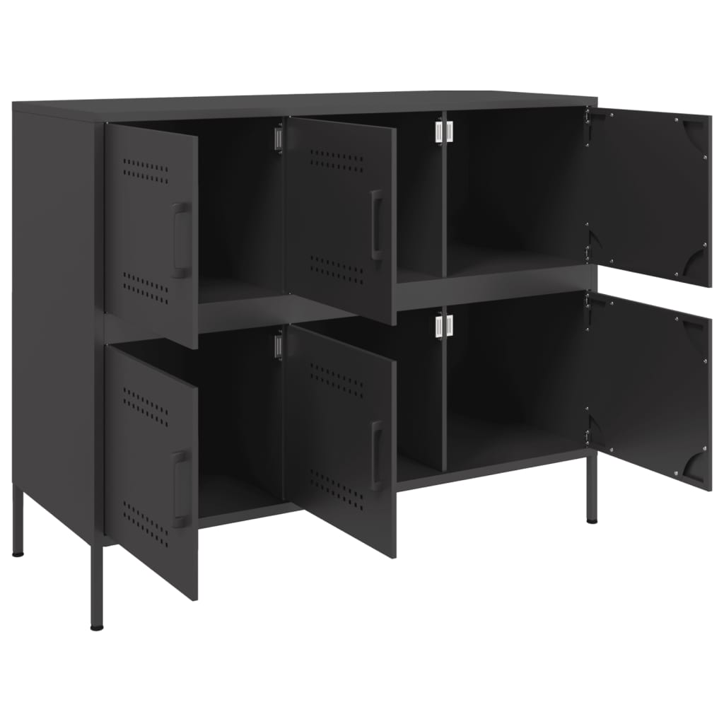 Skjenk svart 100,5x39x79 cm stål vidaXL