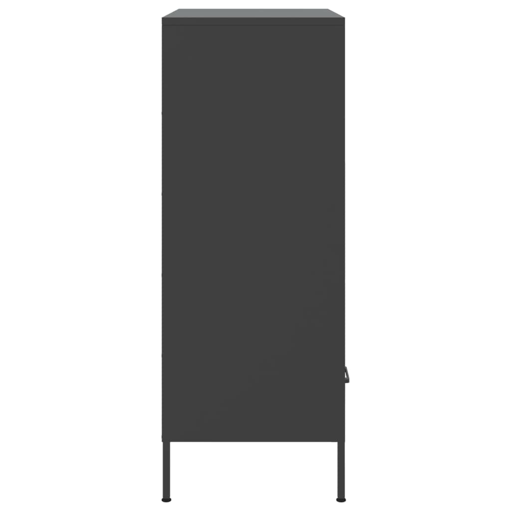 Highboard svart 68x39x101,5 cm stål