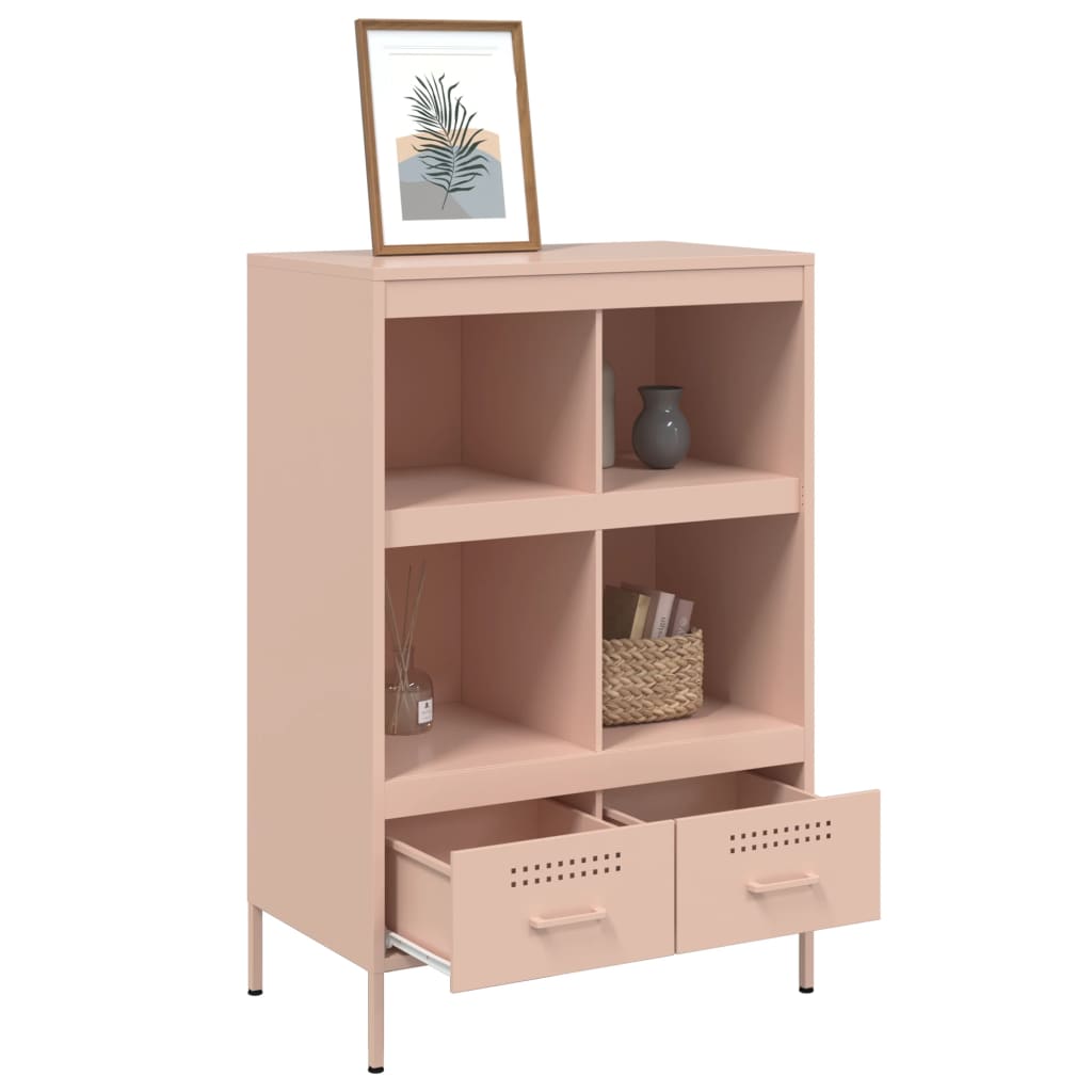 Highboard rosa 68x39x101,5 cm stål