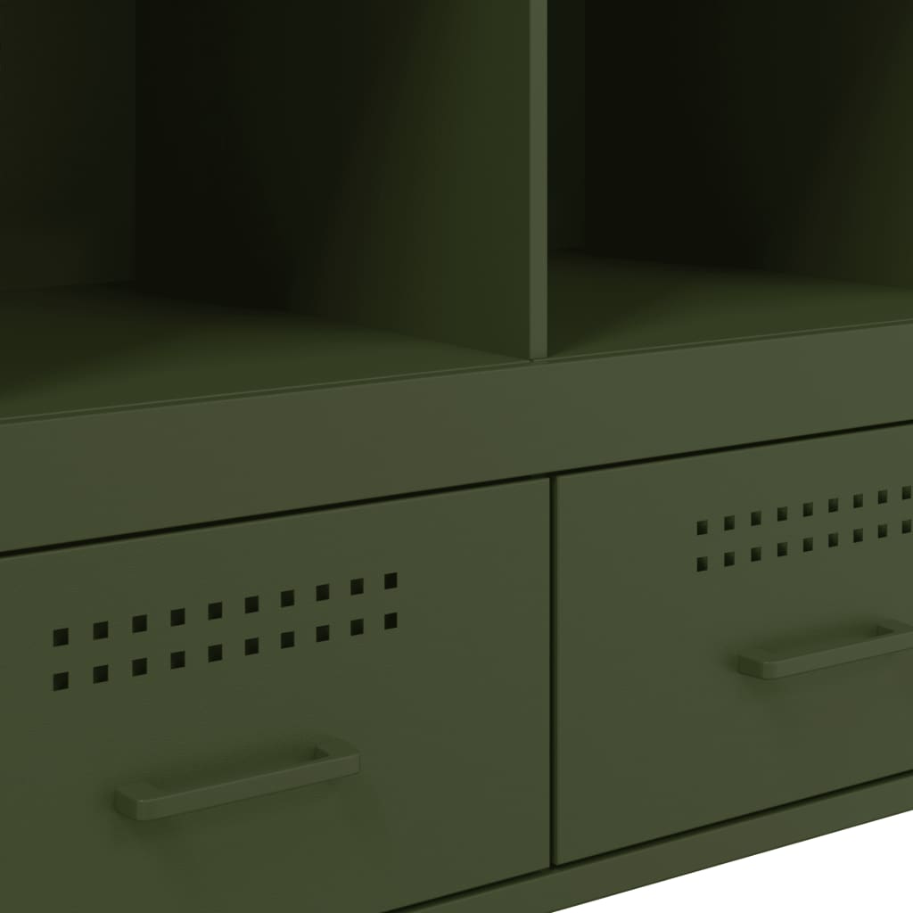 Highboard olivengrønn 68x39x101,5 cm stål