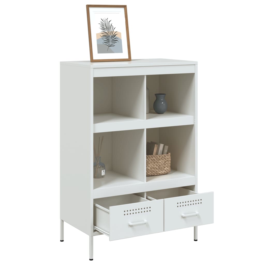 Highboard hvit 68x39x101,5 cm stål