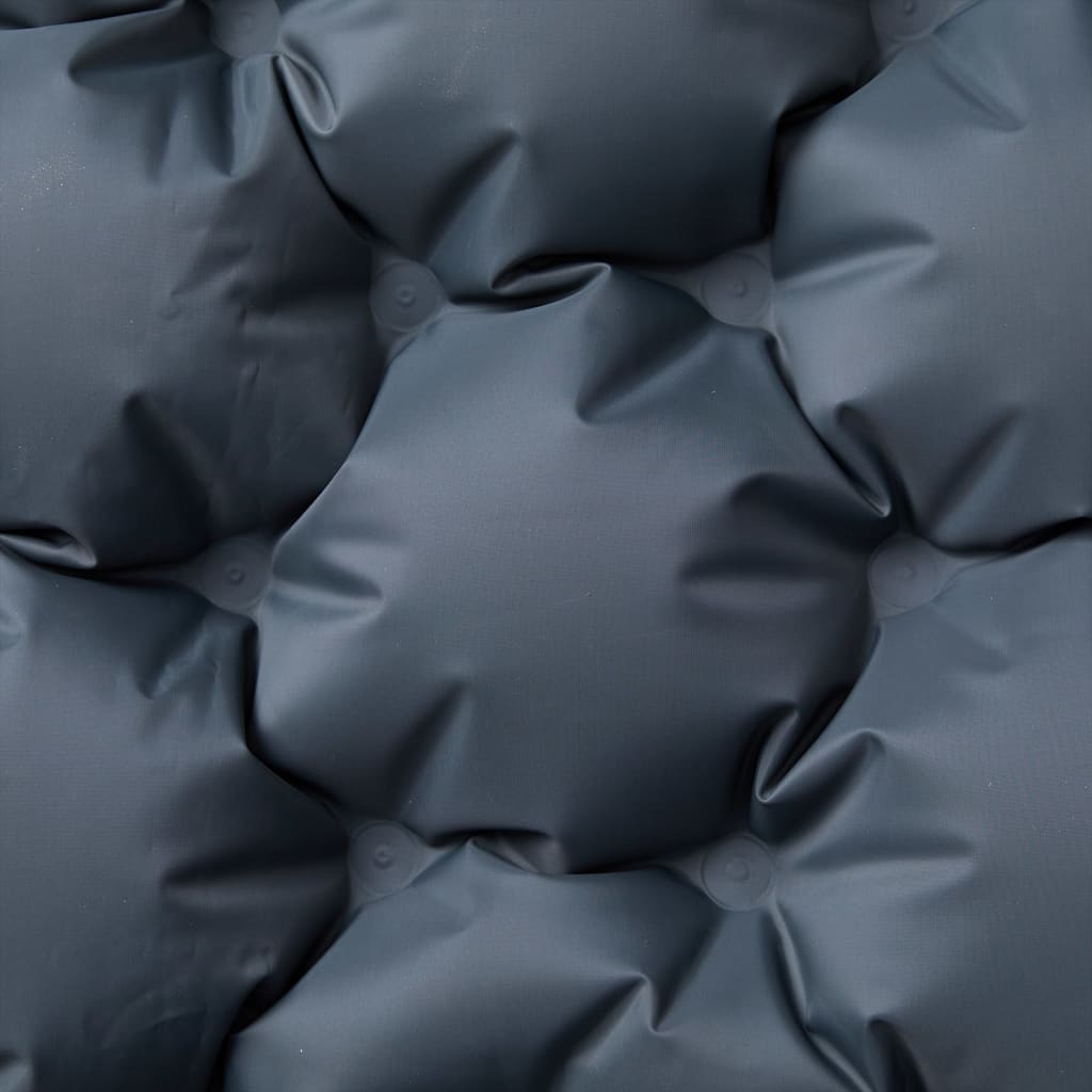 Selvoppblåsende campingmadrass med puter for 2 personer grå vidaXL