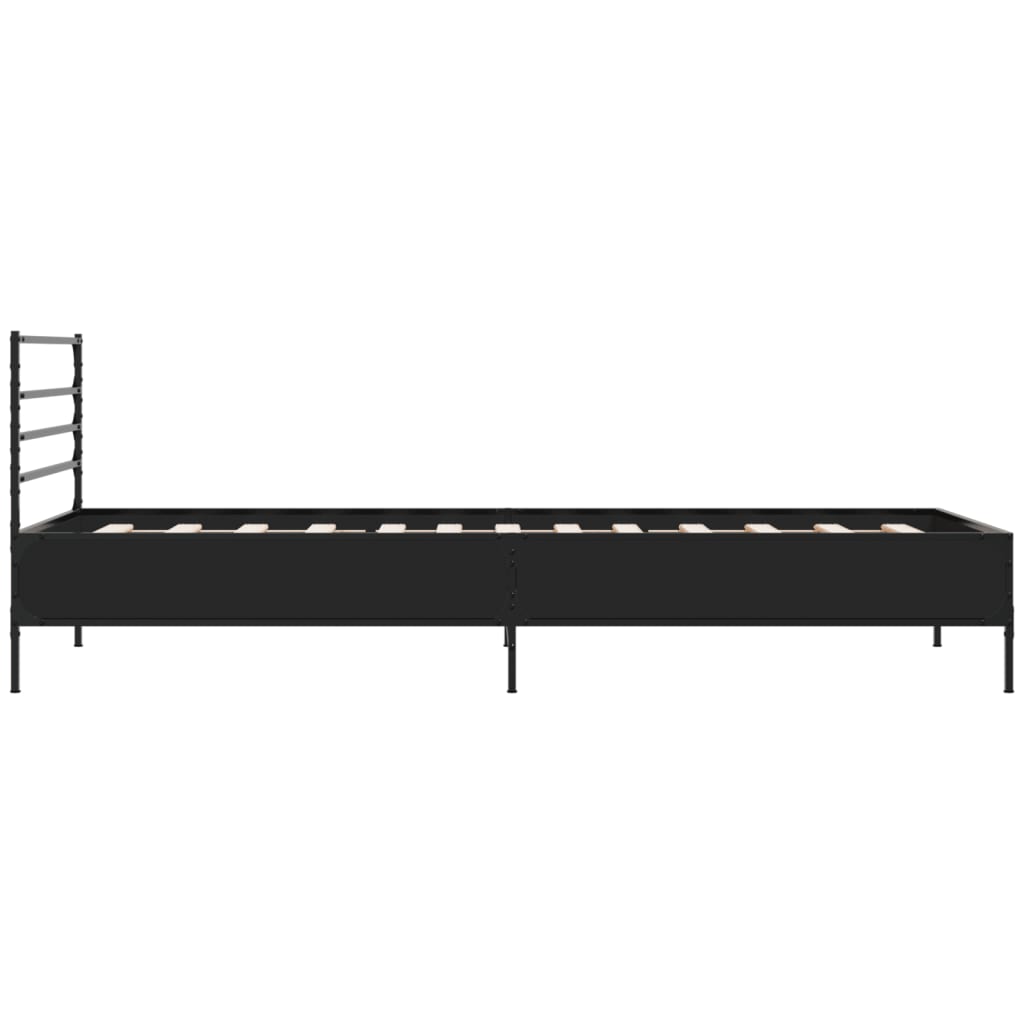 Sengeramme svart 100x200 cm konstruert tre og metall