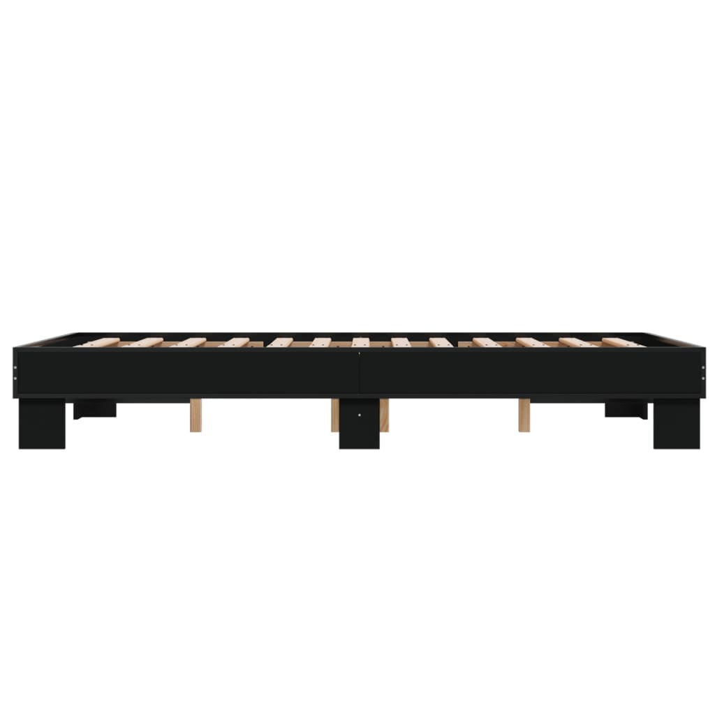 Sengeramme svart 140x200 cm konstruert tre og metall