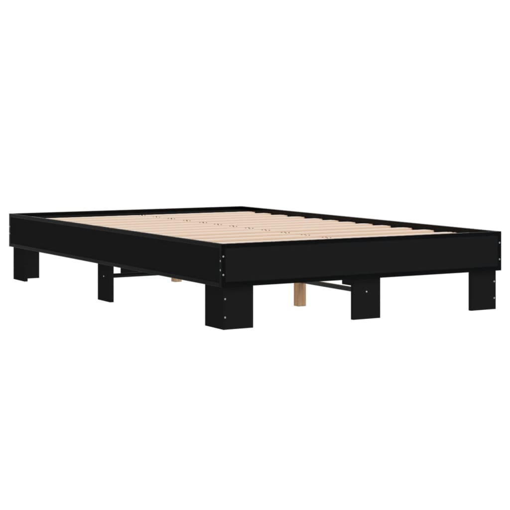 Sengeramme svart 140x200 cm konstruert tre og metall