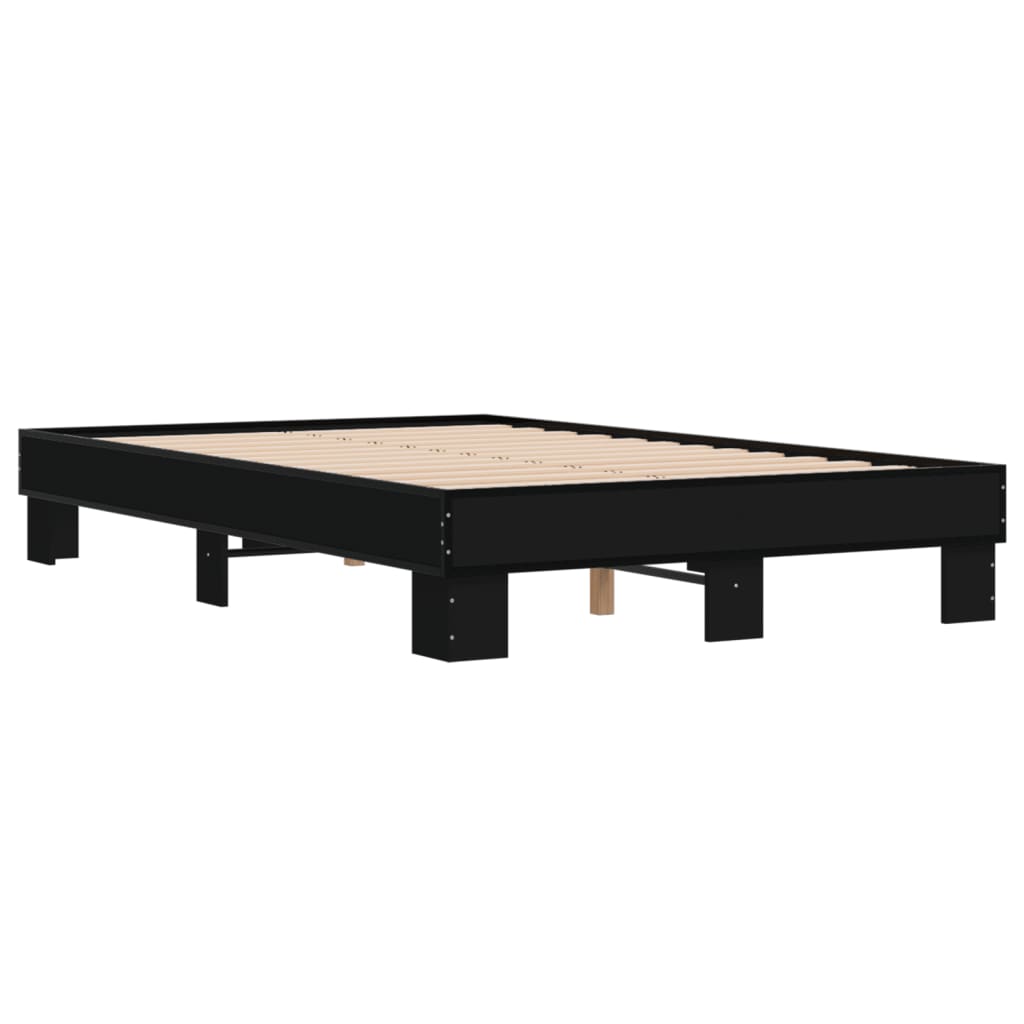 Sengeramme svart 120x200 cm konstruert tre og metall