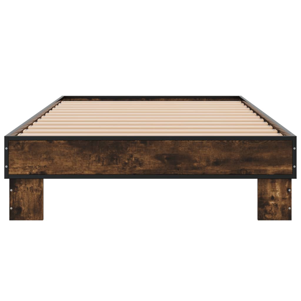 Sengeramme røkt eik 100x200 cm konstruert tre og metall