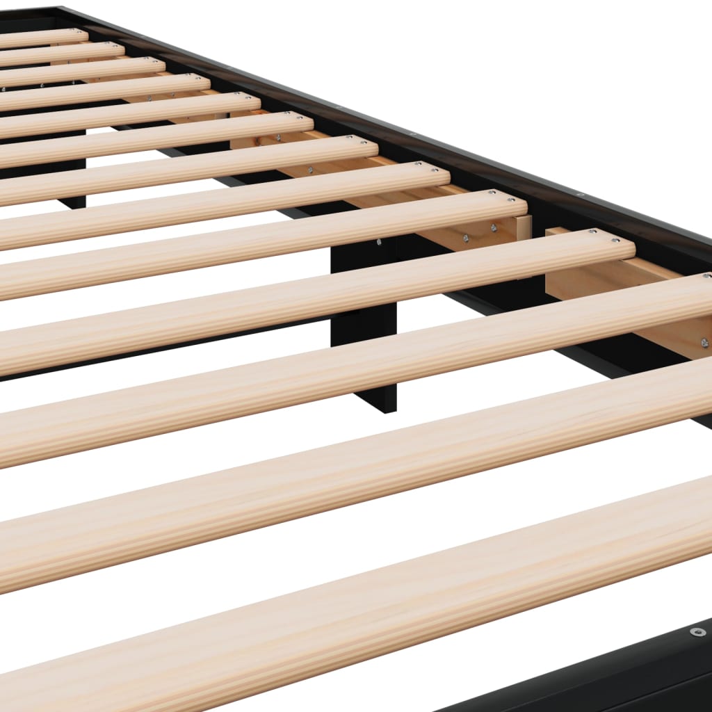Sengeramme svart 90x190 cm konstruert tre og metall