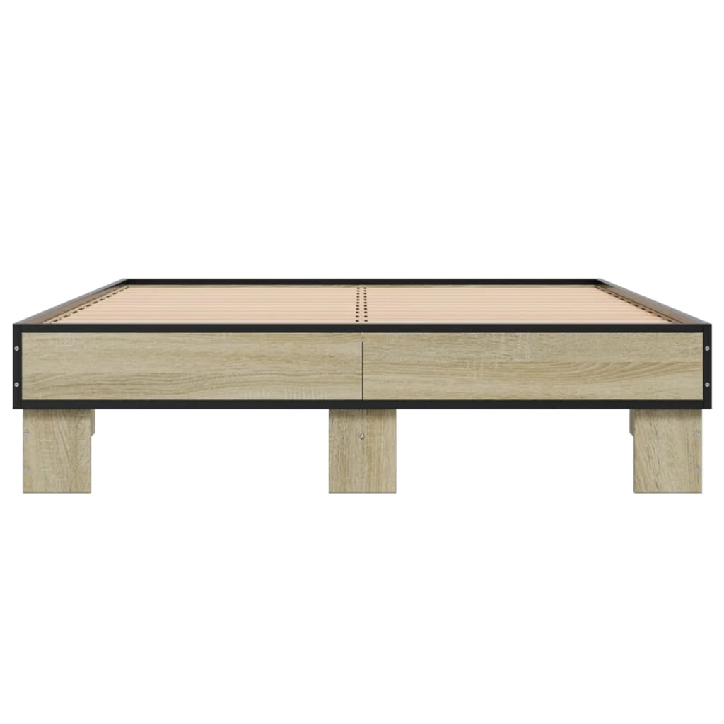 Sengeramme sonoma eik 120x190 cm konstruert tre og metall