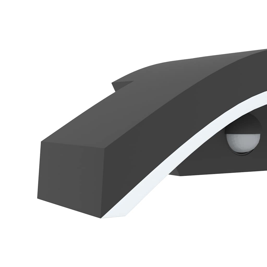 Veggmonterte LED-utelampe med sensor svart støpt aluminium