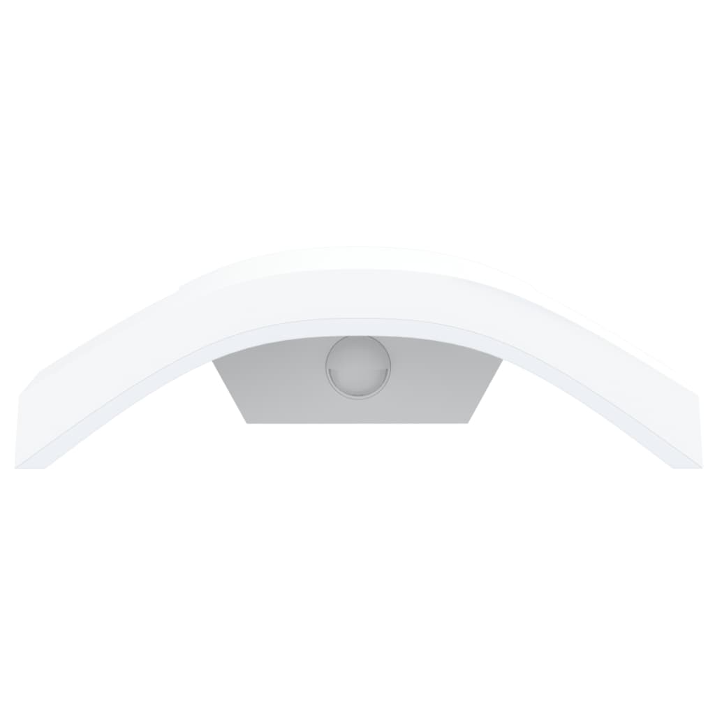 Veggmonterte LED-utelamper sensorer 2 stk hvit støpt aluminium