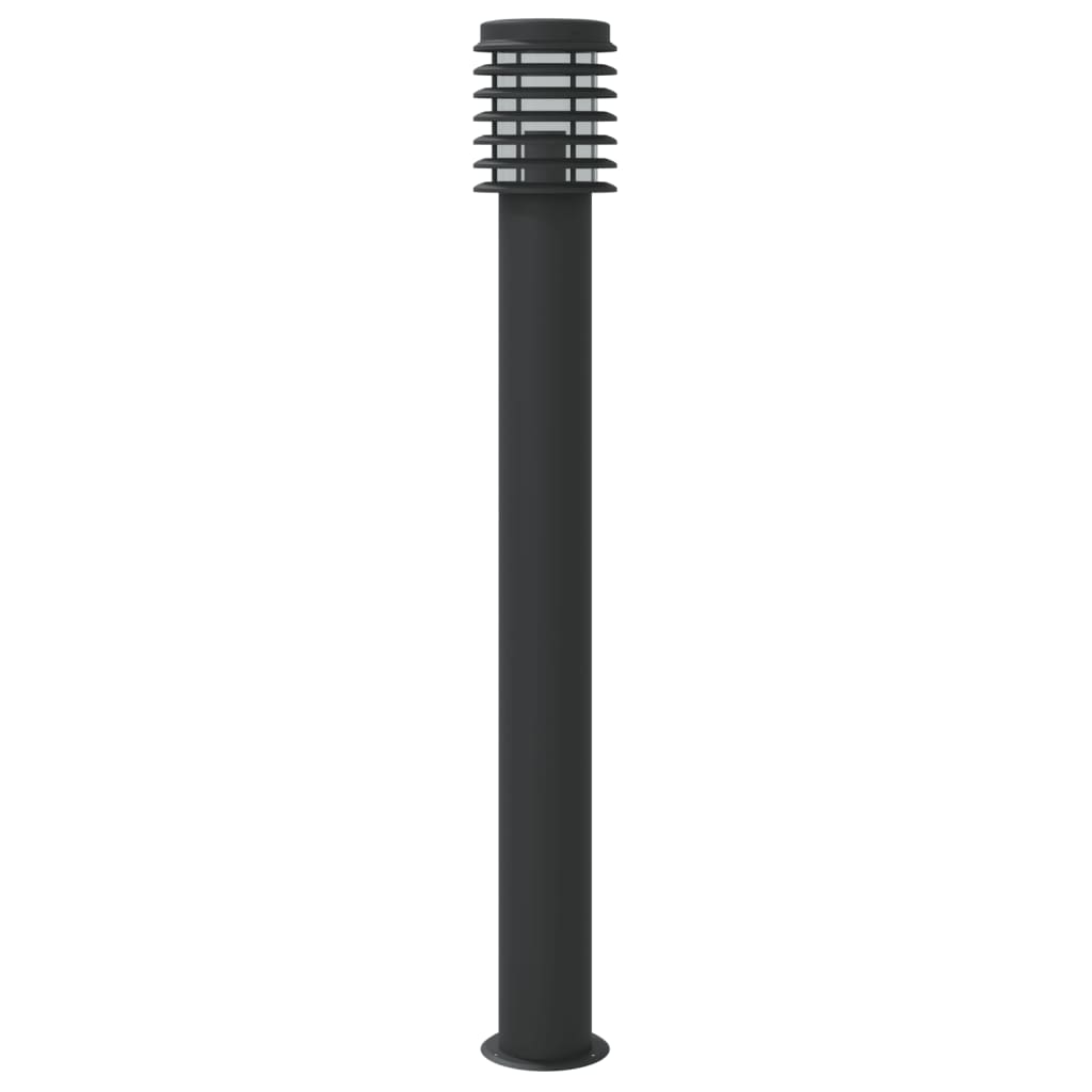 Utendørs gulvlamper 3 stk svart 110 cm rustfritt stål