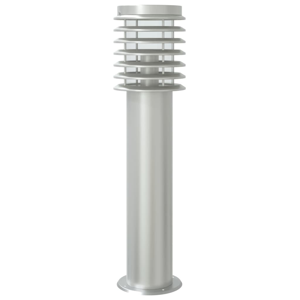 Utendørs gulvlampe med sensor sølv 60 cm rustfritt stål
