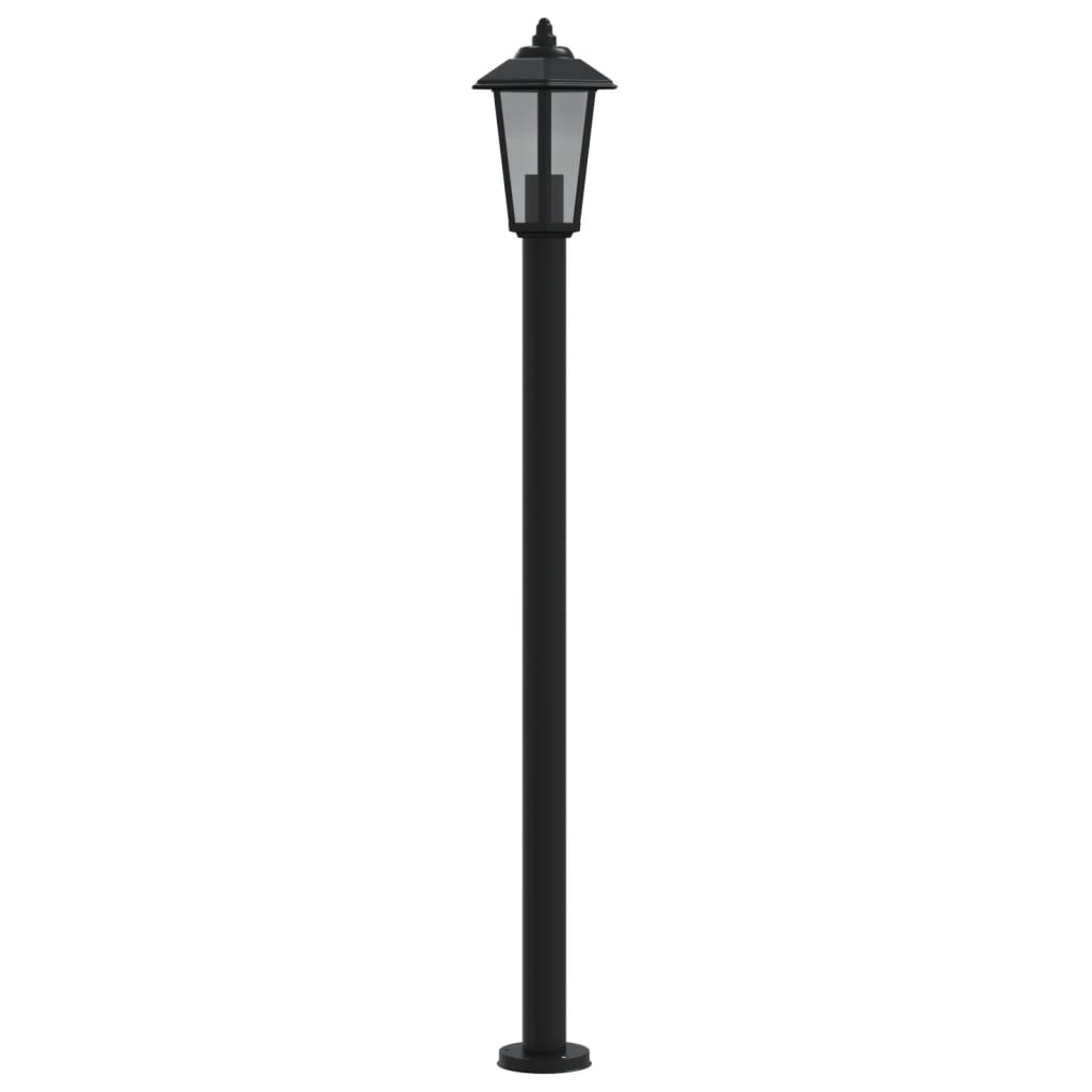 Utendørs gulvlamper 3 stk svart 120 cm rustfritt stål