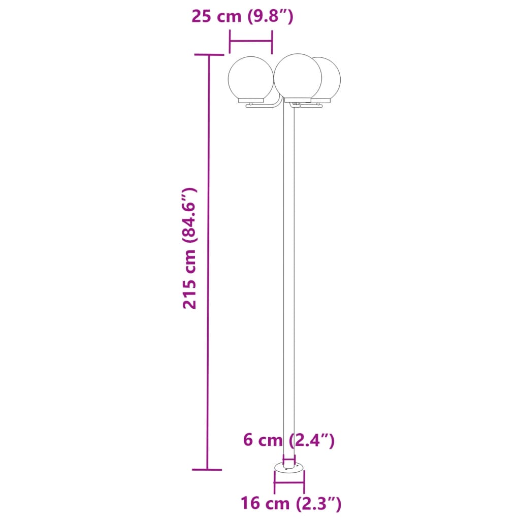 Utendørs gulvlamper 2 stk sølv 215 cm rustfritt stål