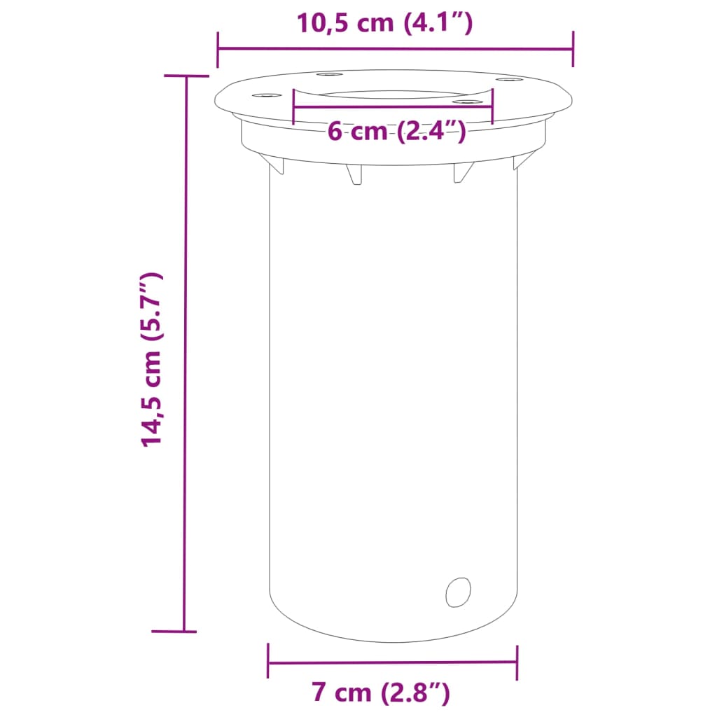 Utendørs gulvlampe rund svart 10,5x10,5 cm støpt aluminium