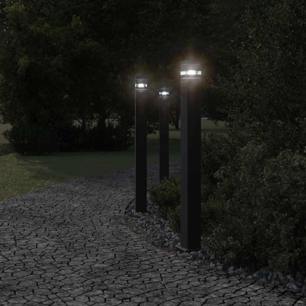 Utendørs gulvlampe svart 110 cm aluminium vidaXL