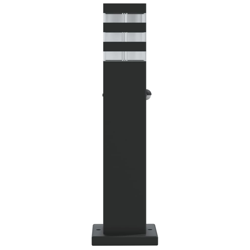 Utendørs gulvlampe med sensor svart 50 cm aluminium
