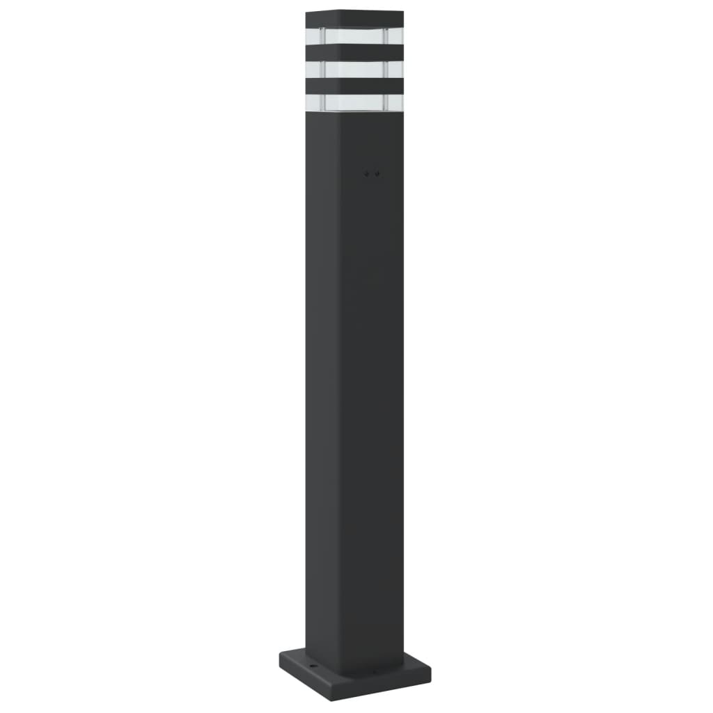 Utendørs gulvlampe med sensor svart 80 cm aluminium