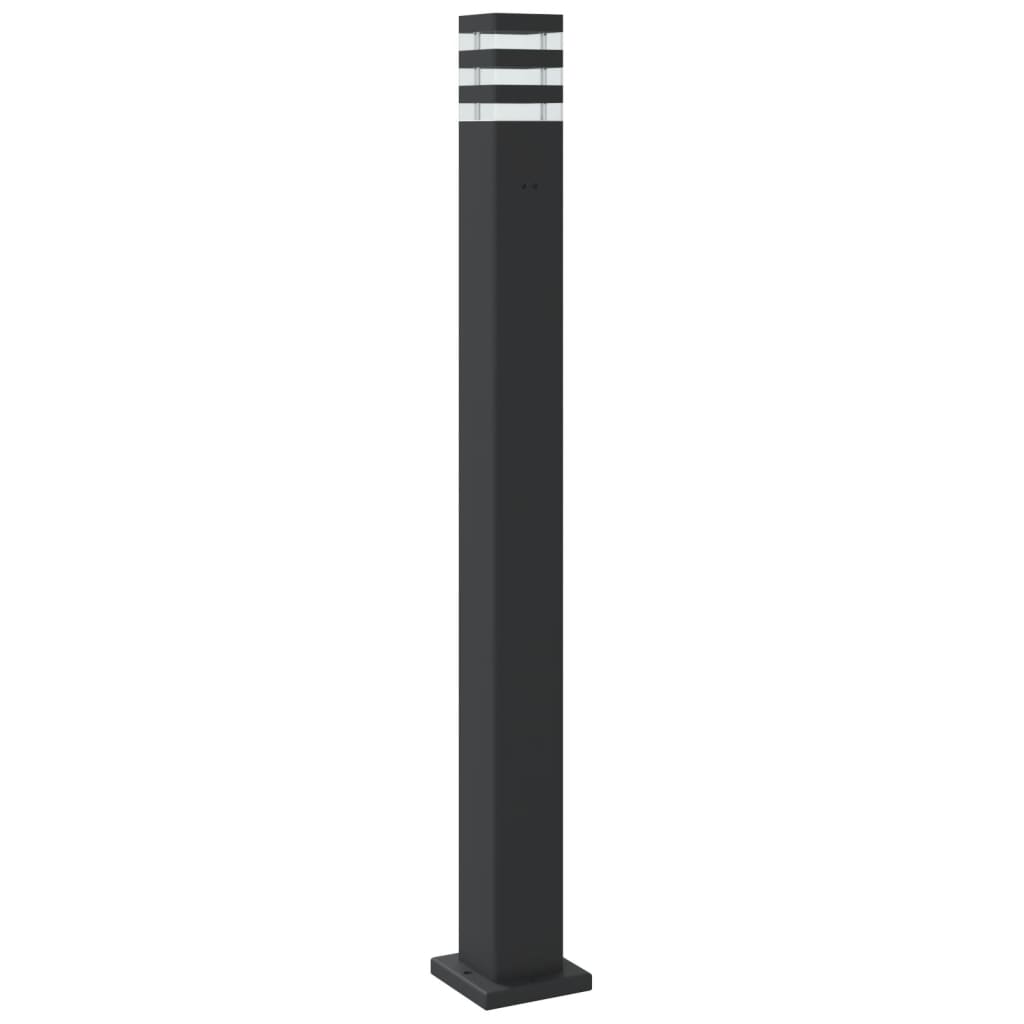 Utendørs gulvlamper med sensorer 3 stk svart 110 cm aluminium