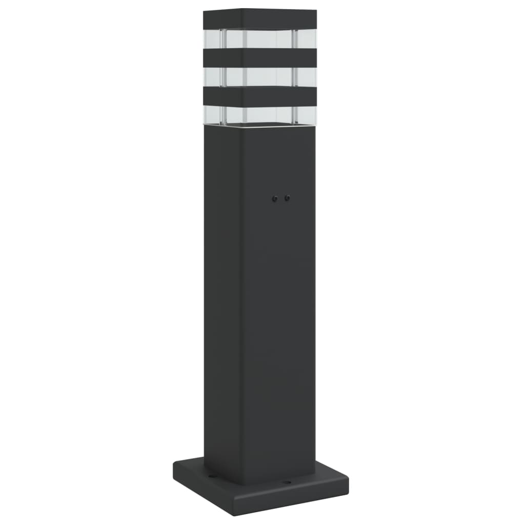 Utendørs gulvlampe med uttak svart 50 cm aluminium