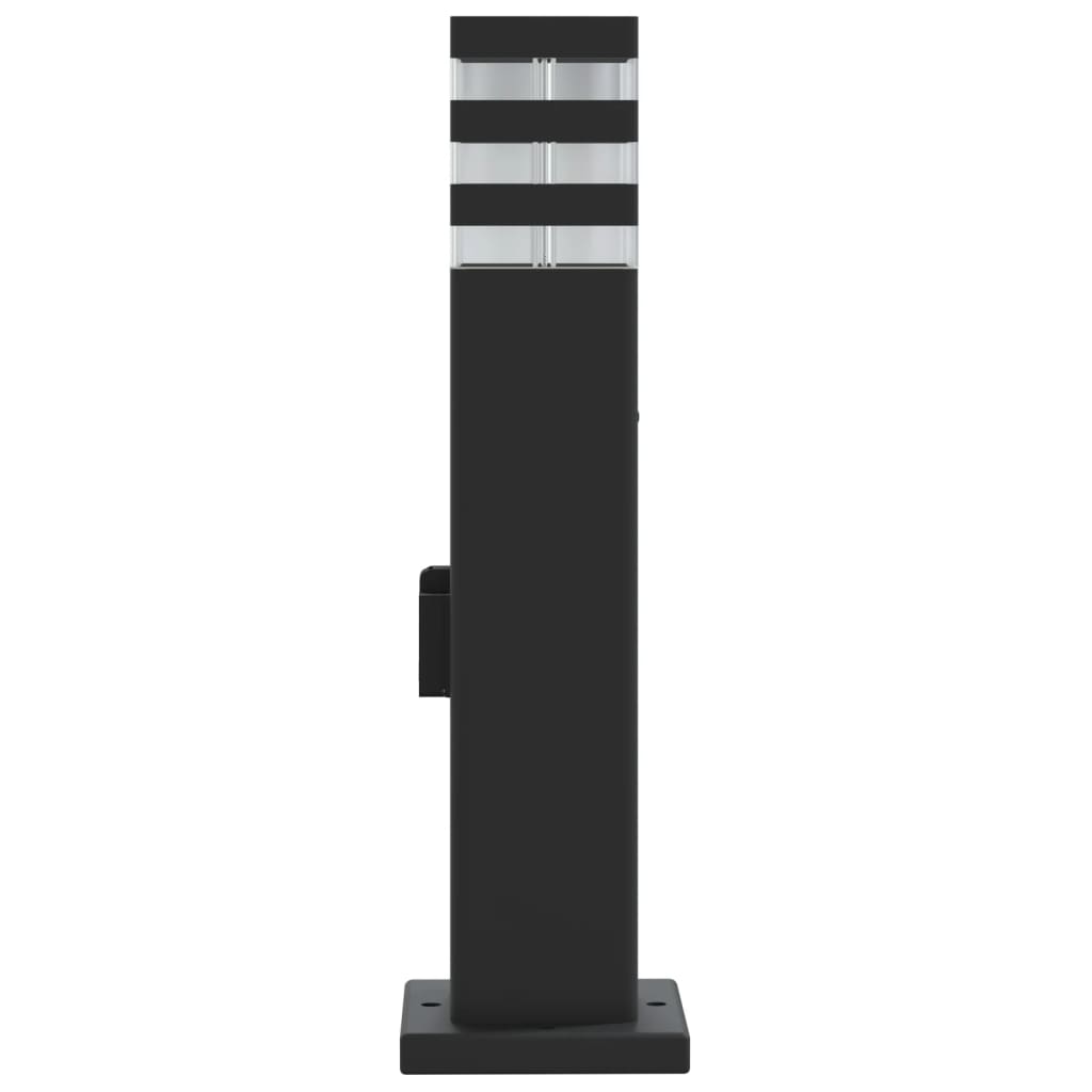 Utendørs gulvlampe med uttak svart 50 cm aluminium