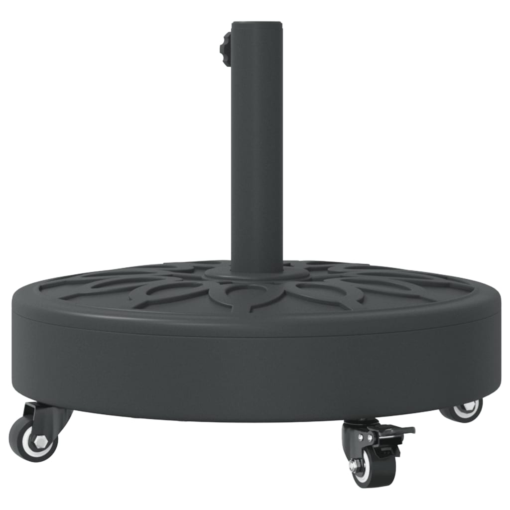 Parasollfot med hjul for Ø38 / 48 mm stenger 27 kg rund vidaXL