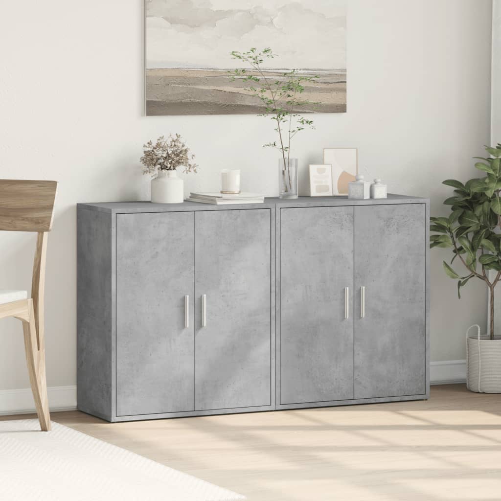 Skjenker 2 betonggrå 60x31x70 cm konstruert tre
