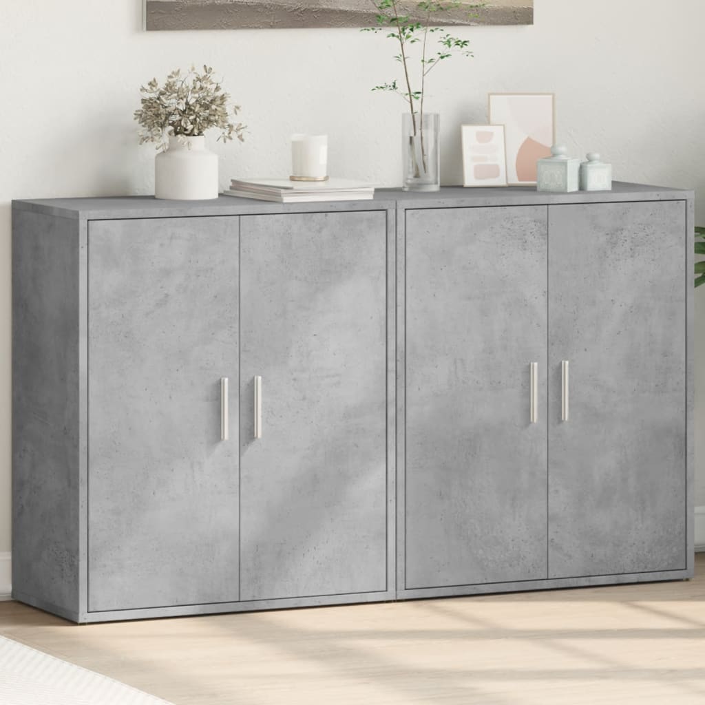 Skjenker 2 betonggrå 60x31x70 cm konstruert tre