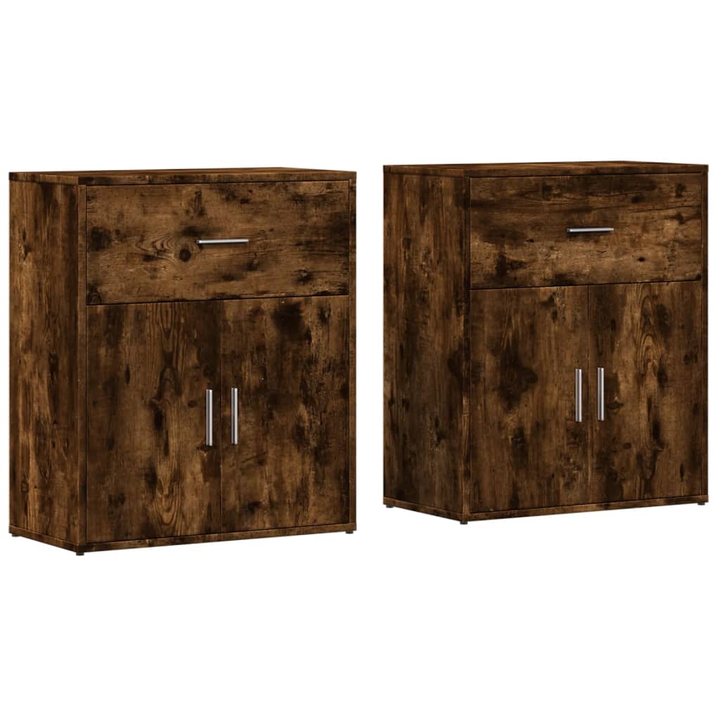 Skjenker 2 røkt eik 60x31x70 cm konstruert tre