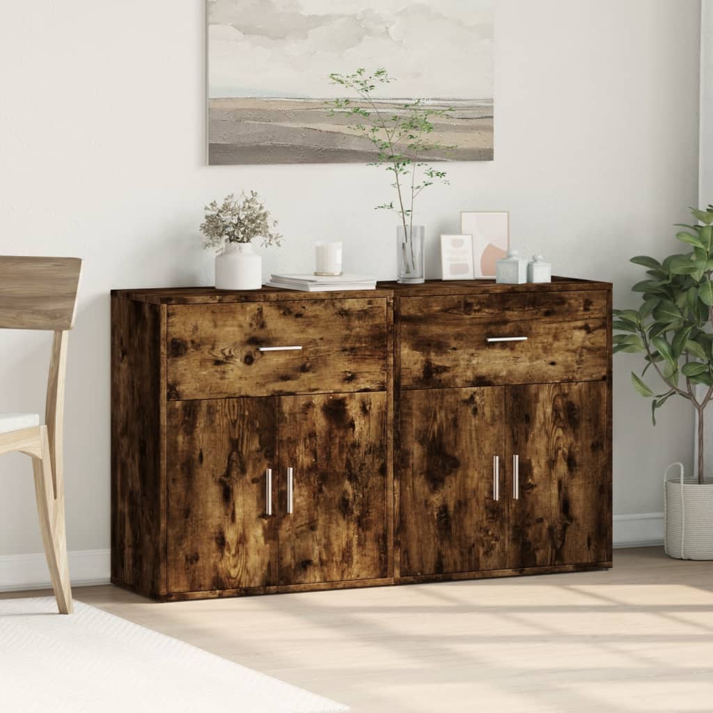 Skjenker 2 røkt eik 60x31x70 cm konstruert tre