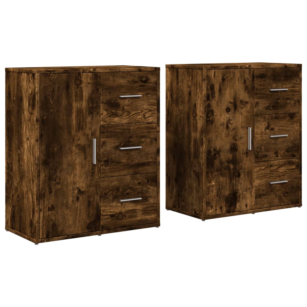 Skjenker 2 røkt eik 60x31x70 cm konstruert tre