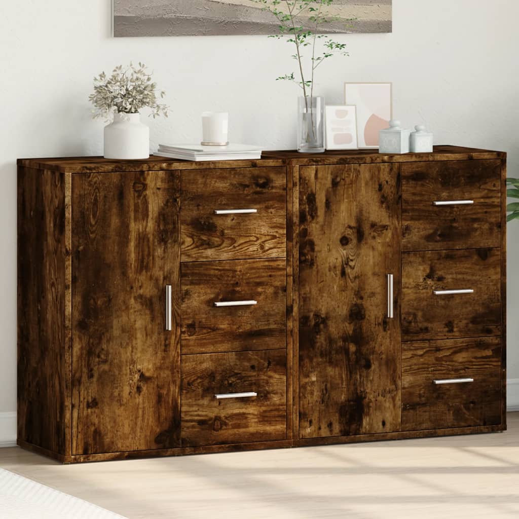 Skjenker 2 røkt eik 60x31x70 cm konstruert tre