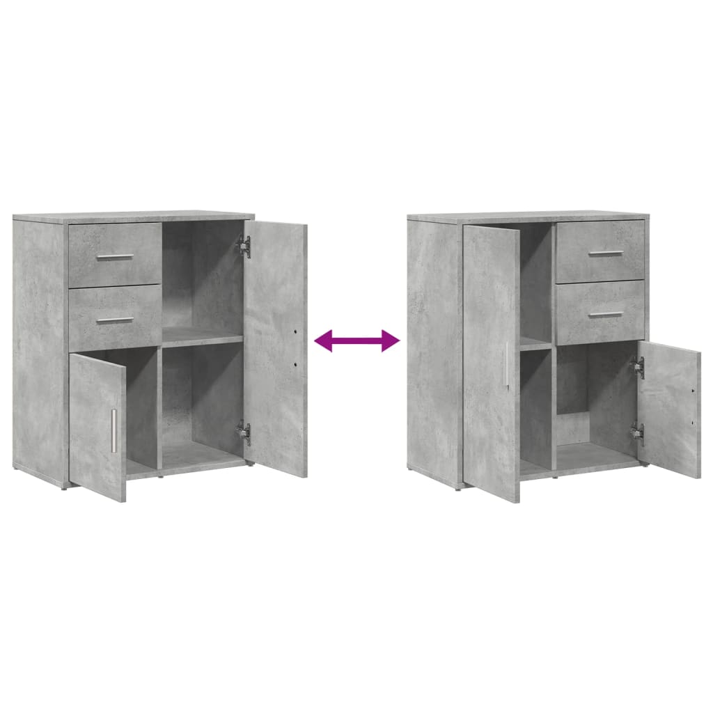 Skjenker 2 betonggrå 60x31x70 cm konstruert tre