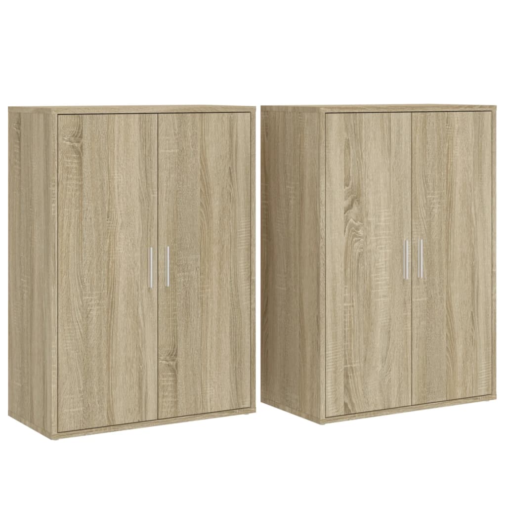 Skjenker 2 stk sonoma eik 60x31x84 cm konstruert tre