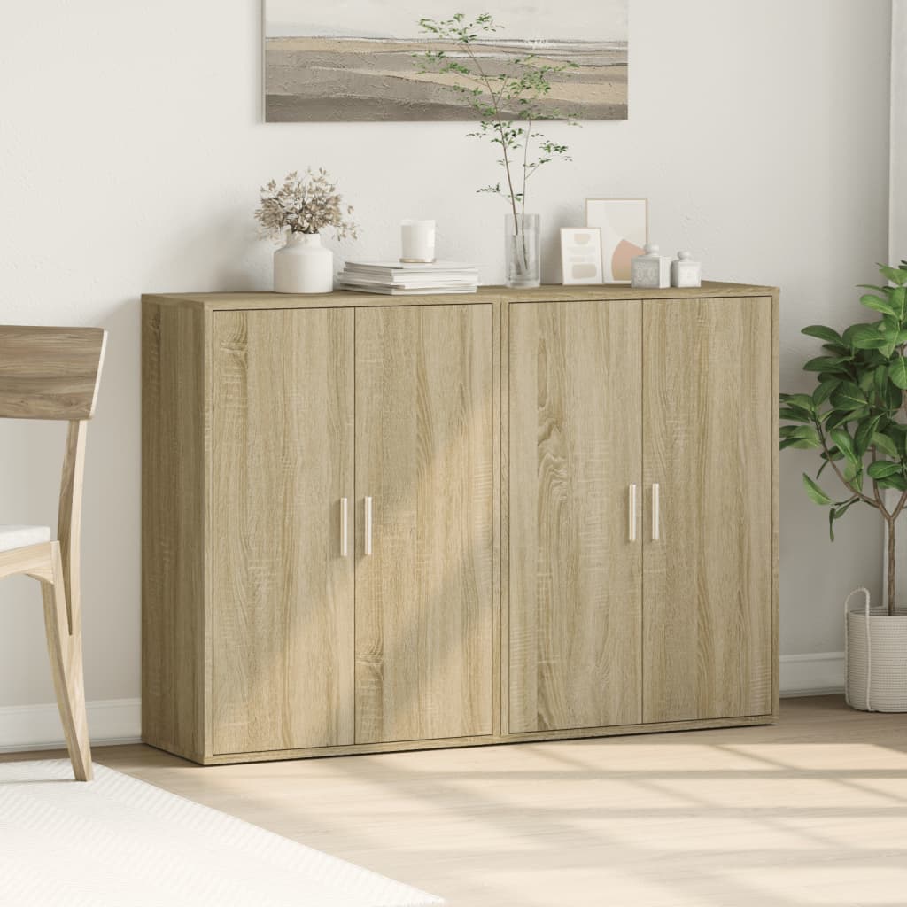 Skjenker 2 stk sonoma eik 60x31x84 cm konstruert tre