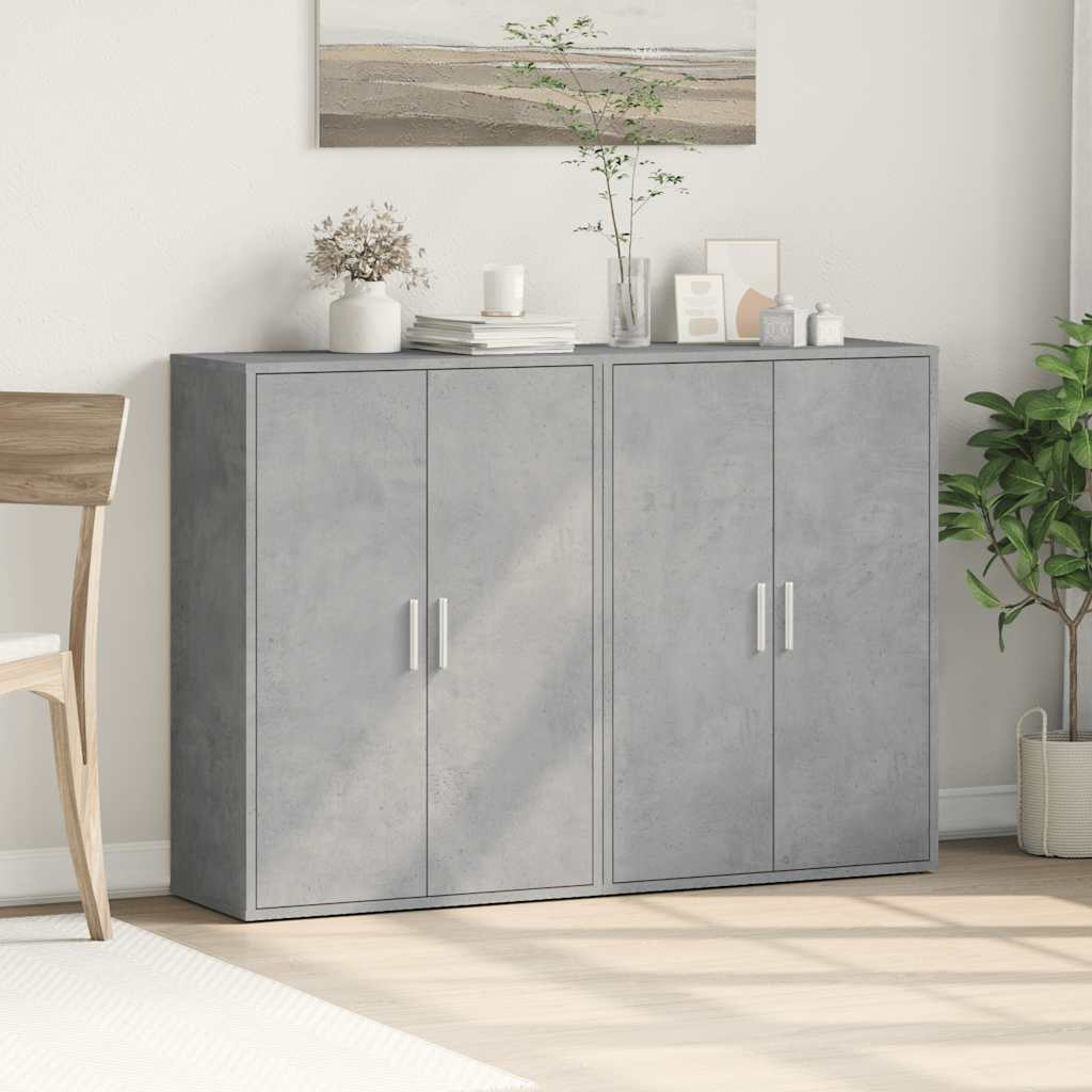 Skjenker 2 stk betonggrå 60x31x84 cm konstruert tre