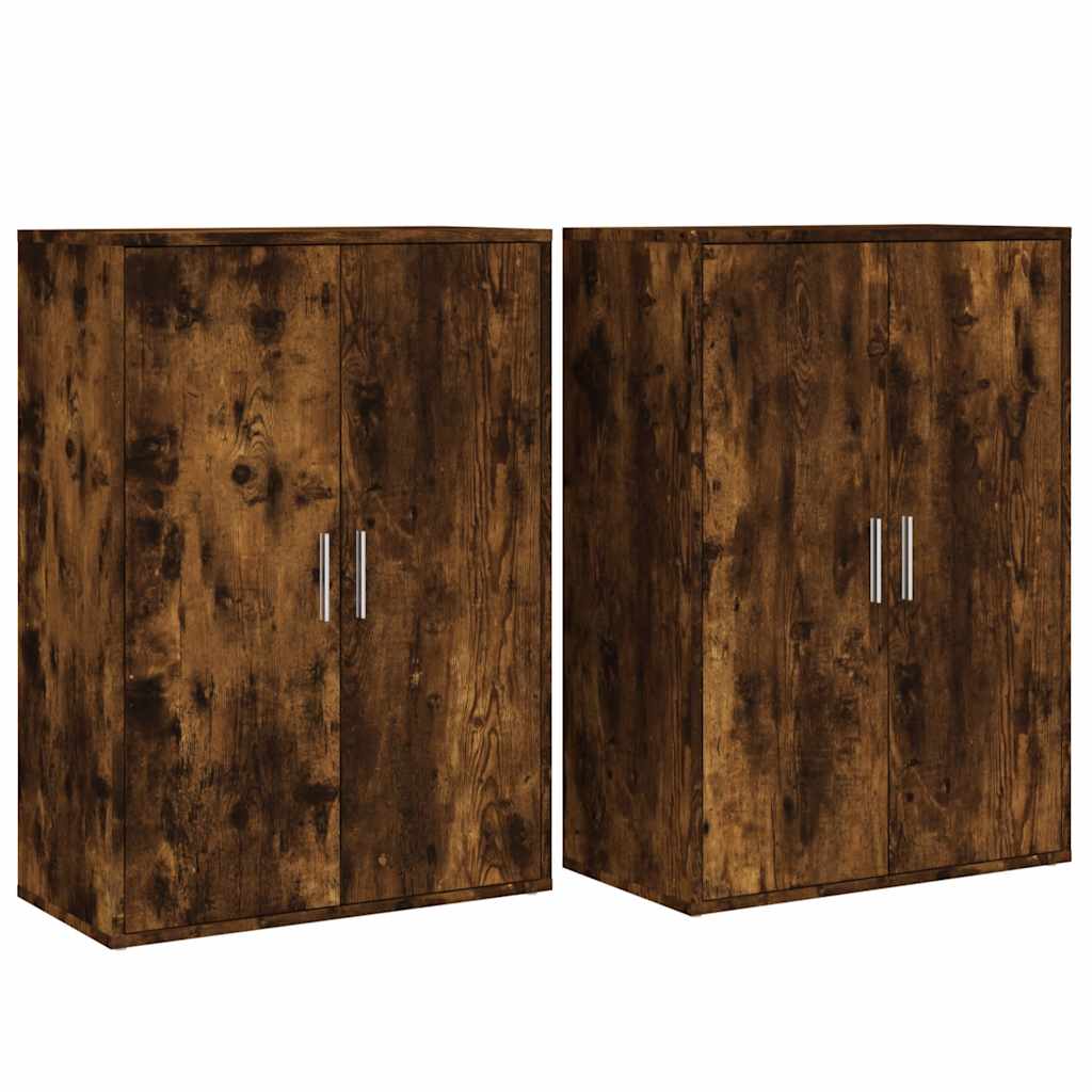 Skjenker 2 stk røkt eik 60x31x84 cm konstruert tre