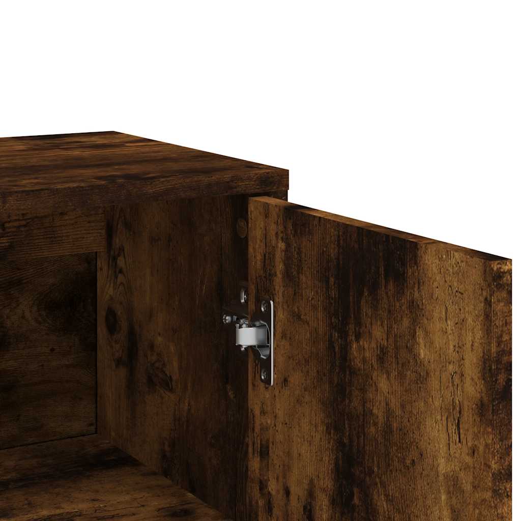 Skjenker 2 stk røkt eik 60x31x84 cm konstruert tre