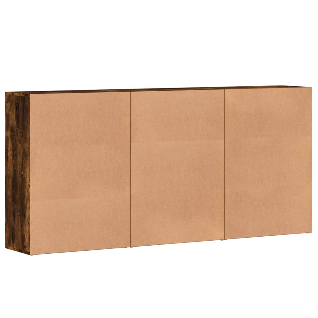 Skjenker 3 stk røkt eik 60x31x84 cm konstruert tre