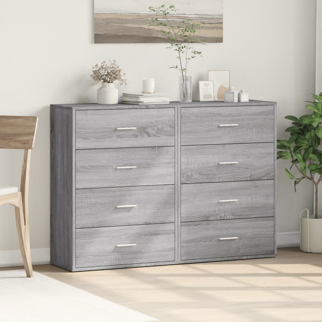 Skjenker 2 stk grå sonoma 60x31x84 cm konstruert tre