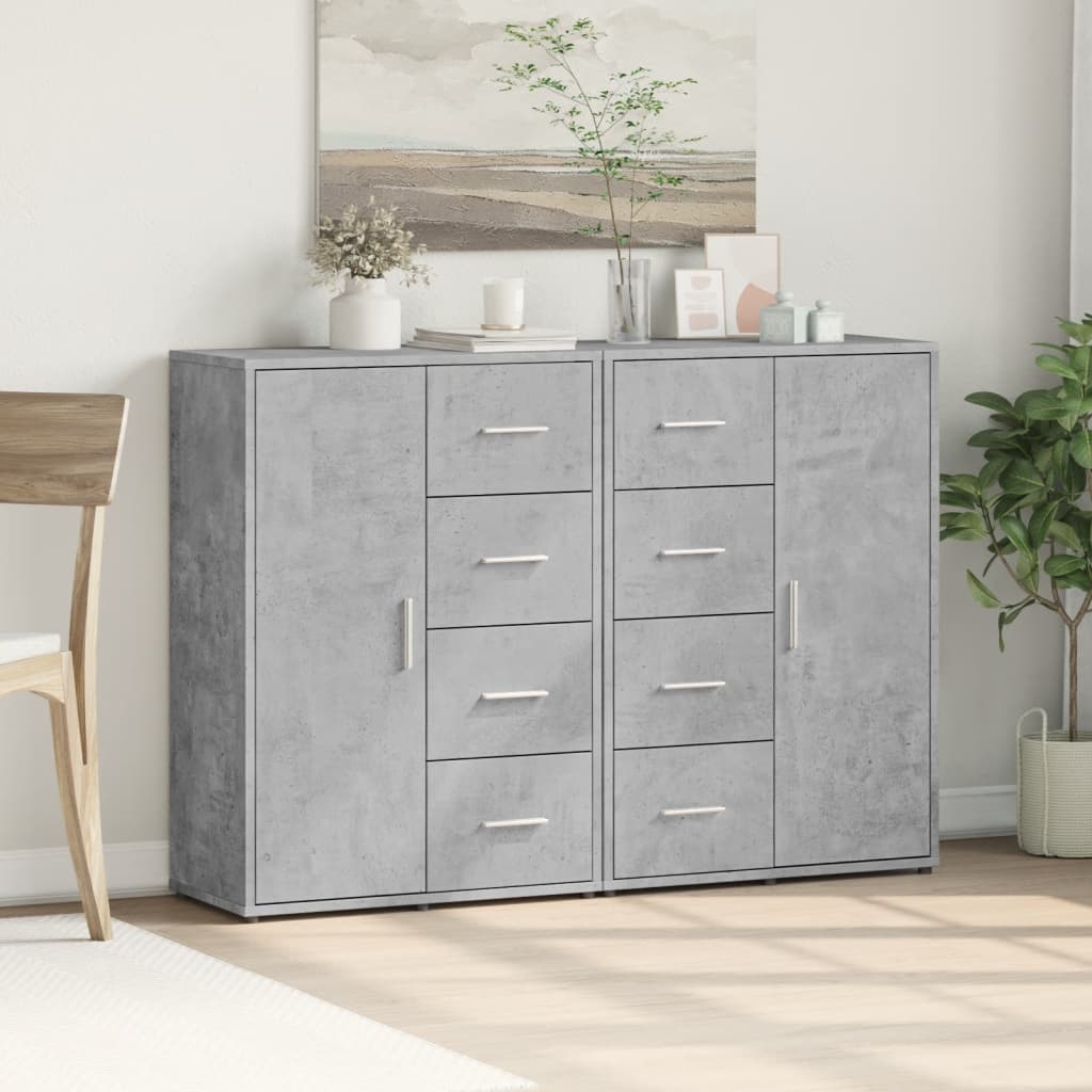 Skjenker 2 stk betonggrå 60x31x84 cm konstruert tre