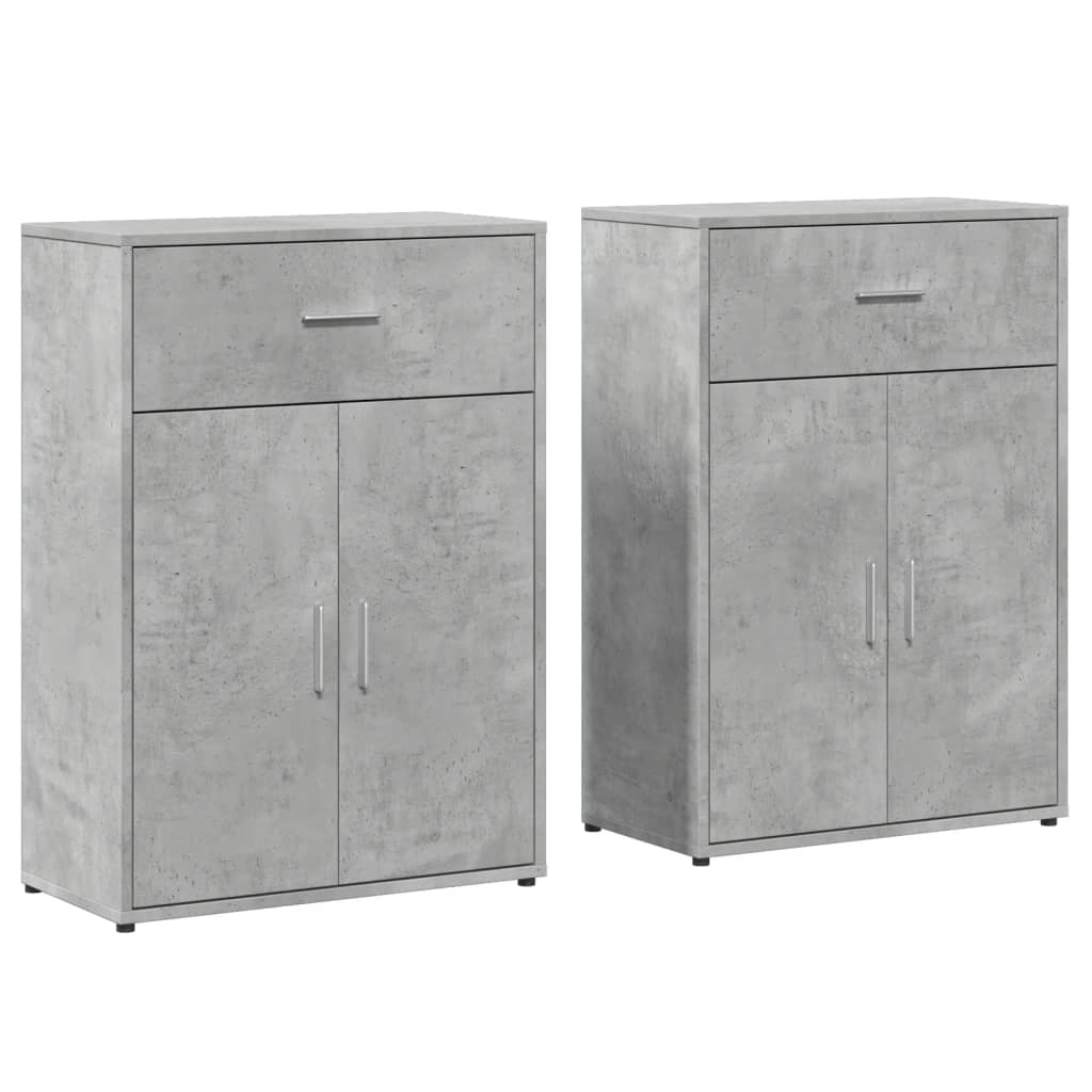 Skjenker 2 betonggrå 60x30x84 cm konstruert tre