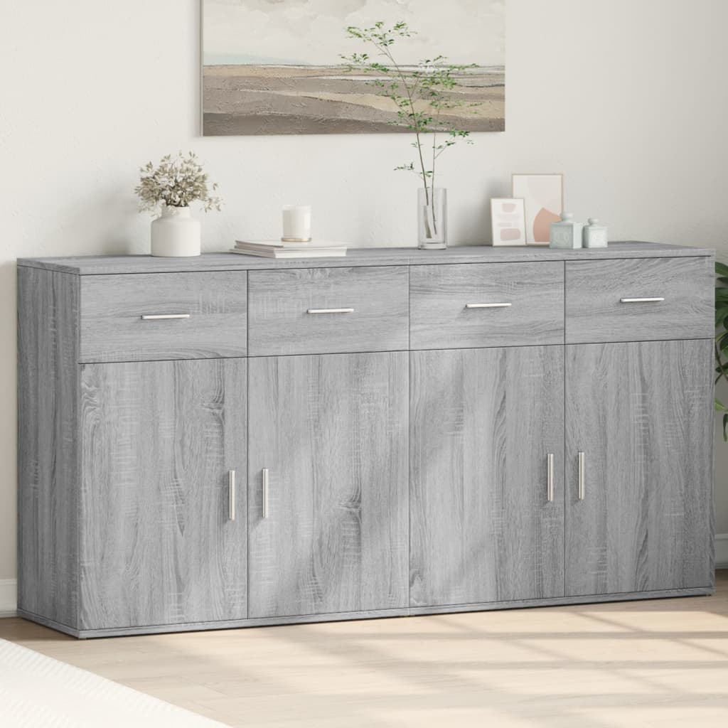 Skjenker 2 stk grå sonoma 79x38x80 cm konstruert tre
