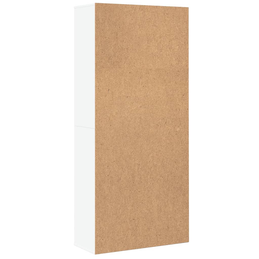 Highboard hvit 80x35x180 cm konstruert tre
