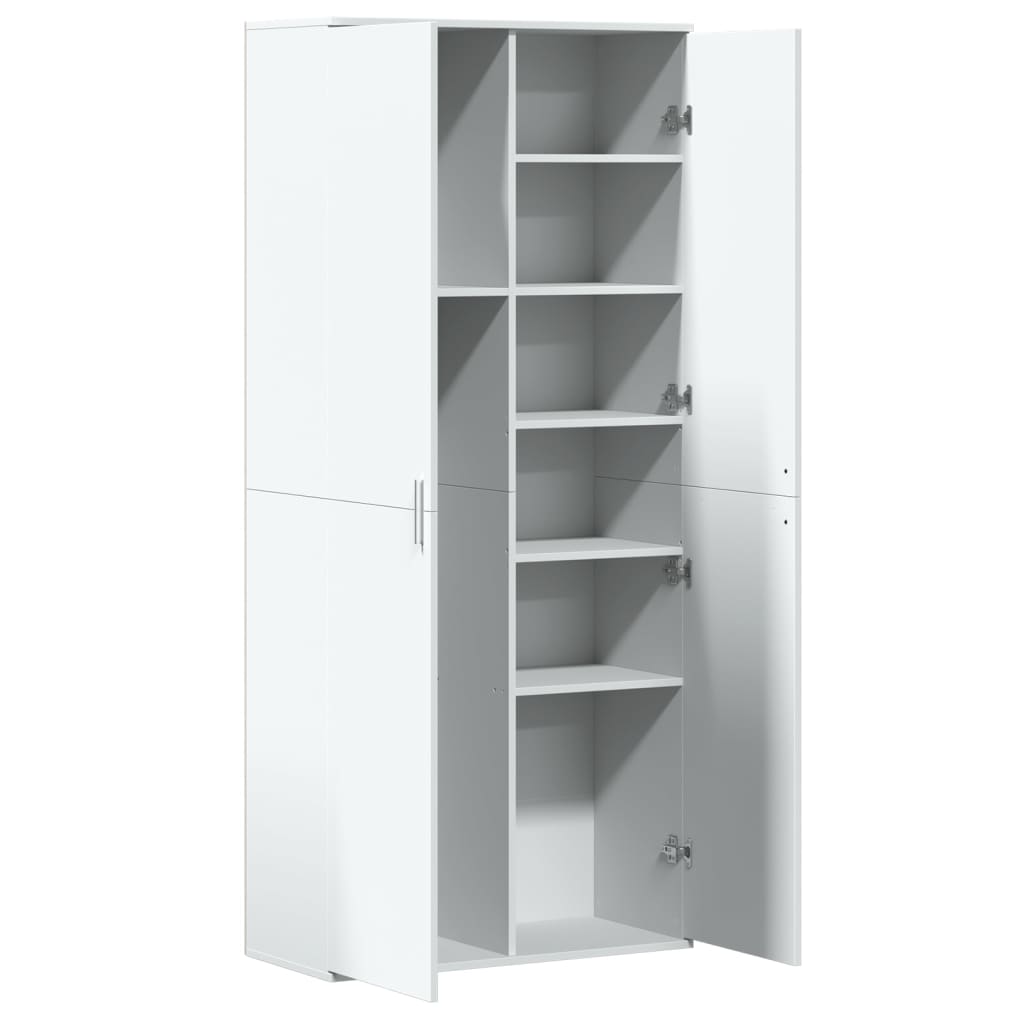 Highboard hvit 80x35x180 cm konstruert tre
