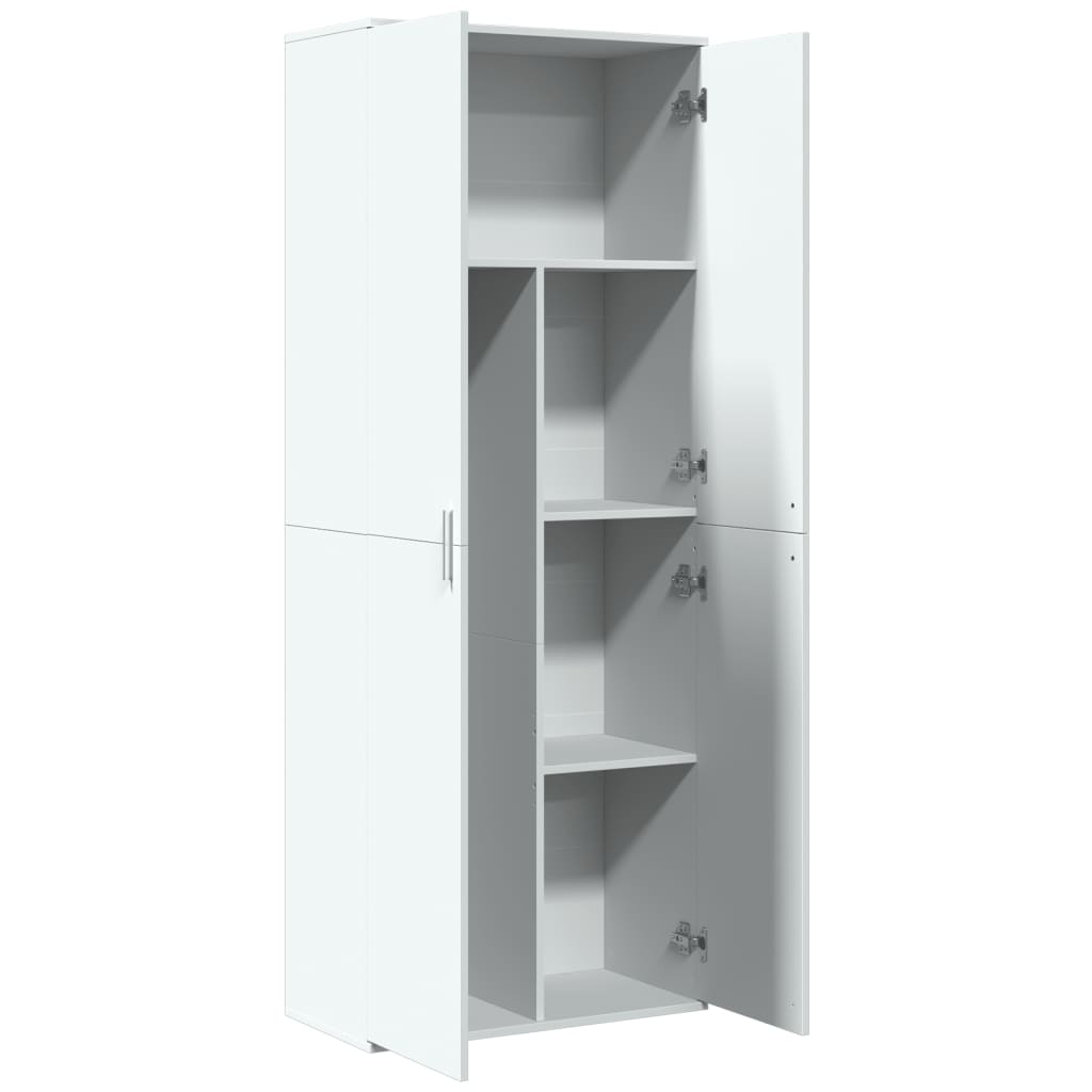 Highboard hvit 70x35x180 cm konstruert tre