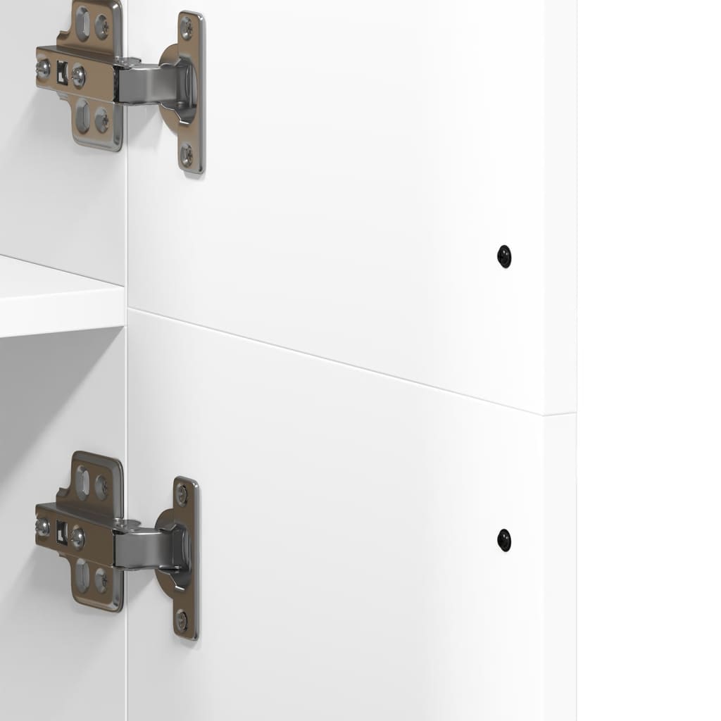 Highboard hvit 70x35x180 cm konstruert tre