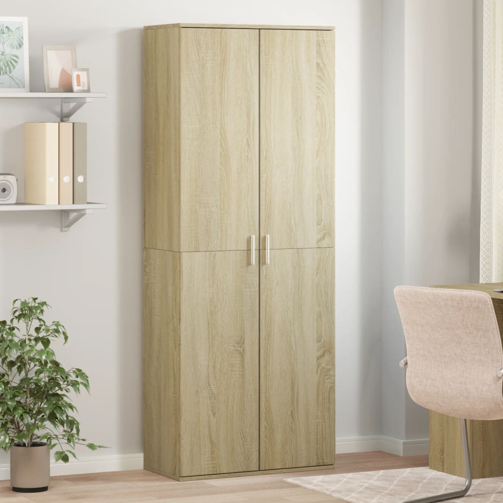 Highboard sonoma eik 70x35x180 cm konstruert tre